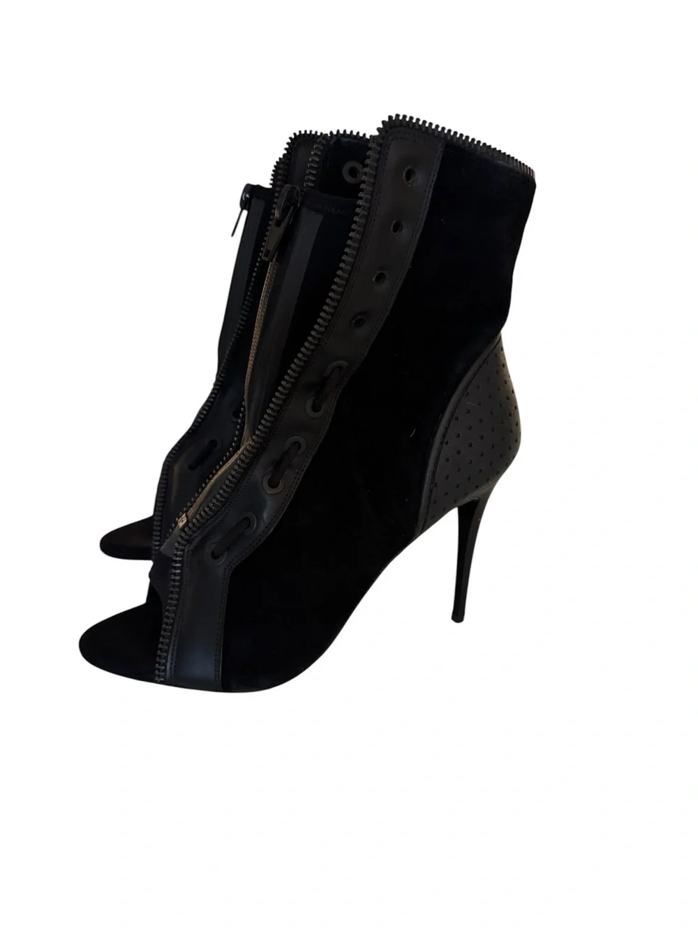 Alexander Wang Black Suede Stiletto Ankle Boots – Size 8.5